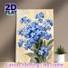 Blue Forget-me-not Floral Painting Poster, Textured Impasto-style Blue Blooms Poster, Delicate Natural Charm Ideal For Living Room, Bedroom Wall Decor_maomaolike.com