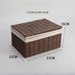 Handwoven Desktop Snack Miscellaneous Organizer Basket Pastoral With Lid Storage Box Rattan Japanese Style Grid_maomaolike.com