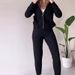 Women's Clothing new autumn solid color twist pattern hooded zipper top casual home suit_maomaolike.com