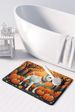 White Pit Bull Terrier Fall Memory Foam Kitchen Mat Machine Washable Anti-Fatigue Mat Cushion Comfort Bath Mat Or Kitchen Rug_maomaolike.com