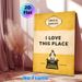 Vintage Book & Penguin Painting Poster, Warm-toned Retro Book Cover Style Poster, Heartfelt "I Love This Place" Quote Decor Ideal For Home, Living_maomaolike.com