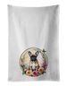 Fawn French Bulldog And Flowers Kitchen Towel Set Of 2 White Dish Towels Decorative Bathroom Hand Towel For Hand, Face, Hair, Yoga, Tea, Dishcloth, 19 X 28", White_maomaolike.com