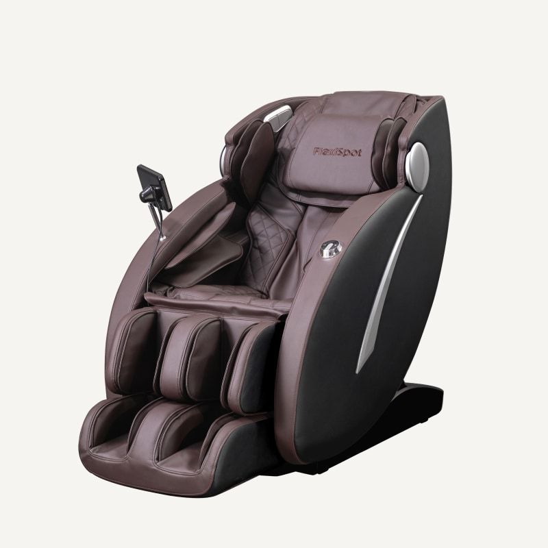 Massage Chair Full Body, Zero Gravity SL-Track Shiatsu Massage Recliner Chair With Body Scan, Airbags, Foot Rollers, Deep Yoga Stretch, Heating (Black Brown)_maomaolike.com