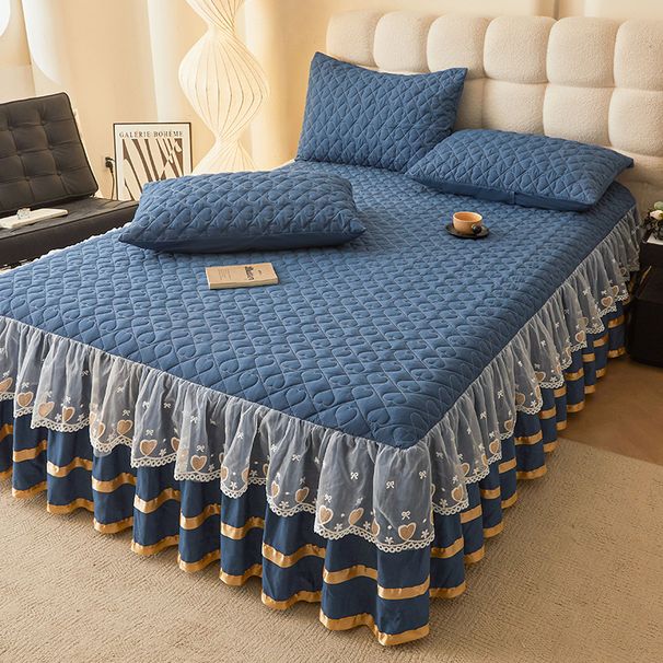 Autumn And Winter New Thickened Warm Quilted Skirt Single Cover Dustproof Non-Slip Bed Sheet Mattress Protector_maomaolike.com