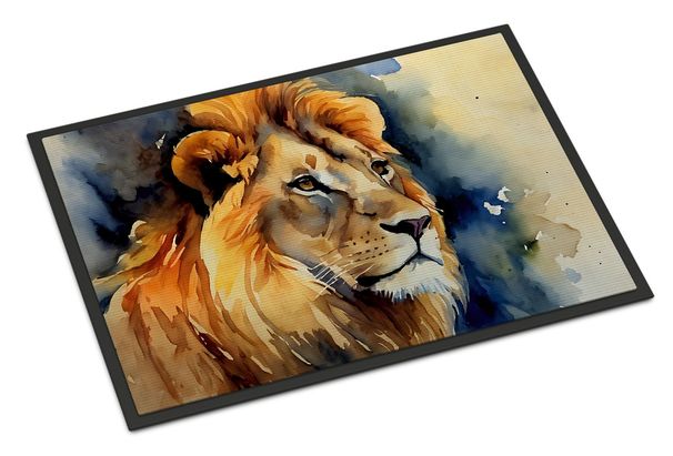 Lion Doormat Front Door Mat Indoor Outdoor Rugs For Entryway, Non Slip Washable Low Pile, 24H X 36W_maomaolike.com