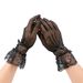 Unisex Ladies fishnet bow lace lace bridal gloves Wedding dress etiquette stage performance gloves_maomaolike.com