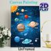 Solar System Painting Poster, Vibrant Cartoon-style Labeled Planets & Starry Space Poster, Informative Space-themed Decor Ideal For Study Room, Home_maomaolike.com