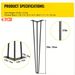 24" Black Hairpin Table Legs, Set Of 4 Heavy-Duty Desk Legs With 880 Lbs Total Capacity (220 Lbs Each), 3-Rod Design For DIY Furniture, Fits Benches, Desks_maomaolike.com