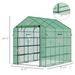 8 X 6 X 7 Temporary Greenhouse For Growing Flowers With Mesh Door & Windows Green_maomaolike.com