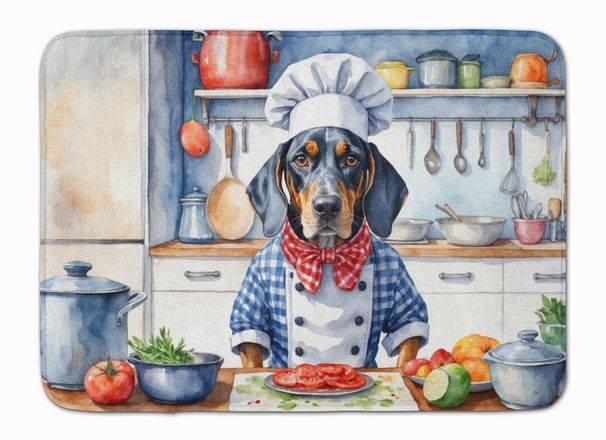 Bluetick Coonhound The Chef Memory Foam Kitchen Mat Machine Washable Anti-Fatigue Mat Cushion Comfort Bath Mat Or Kitchen Rug_maomaolike.com