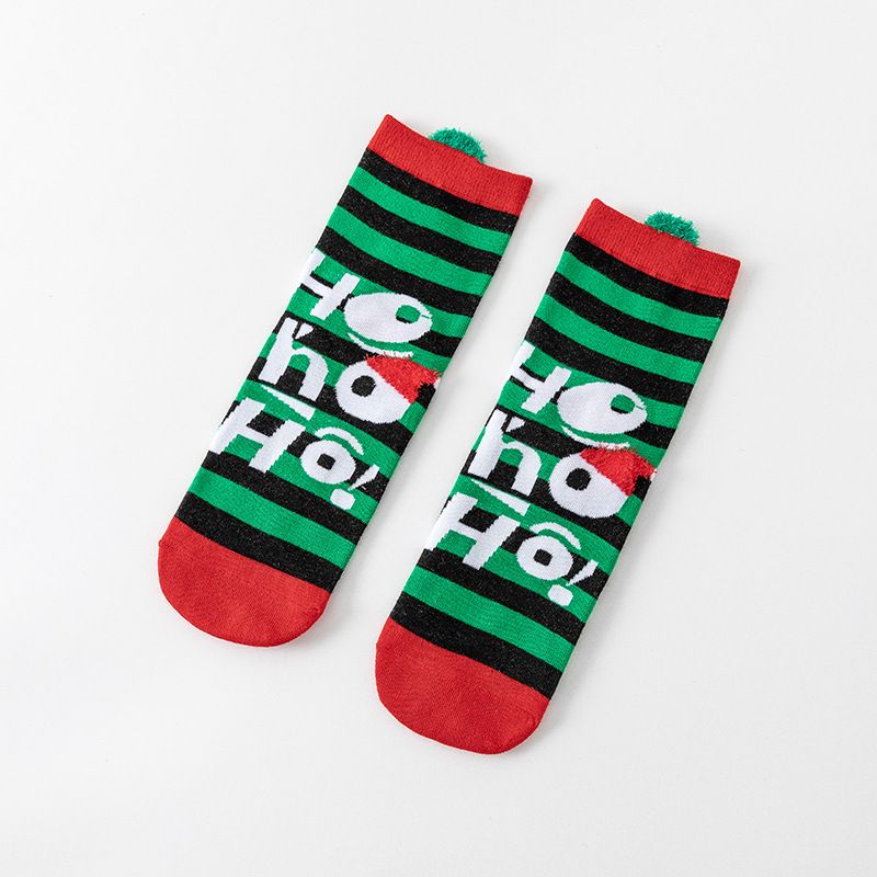 Christmas Cotton women's cartoon Christmas socks funny Halloween midtube socks three-dimensional ears New Year socks big red socks_maomaolike.com