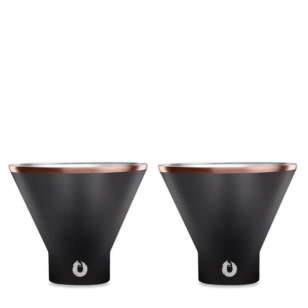 Stainless Steel Martini Glass, Set Of 2 - Black_maomaolike.com