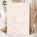 Starfish Themed Painting Poster, Soft Pink Minimal Line-style Starfish Poster, Calming Ocean-themed Decor Suitable For Bathroom, Bedroom And_maomaolike.com