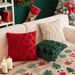 Cross-Border New Cover Plush Snowflake Christmas Tree Living Room Sofa Cushion Holiday Party Decoration Pillow_maomaolike.com