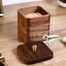Solid Wood Dental Floss Box, New Chinese Style Black Walnut Wooden Toothpick Storage Box With Lid For Home Use_maomaolike.com