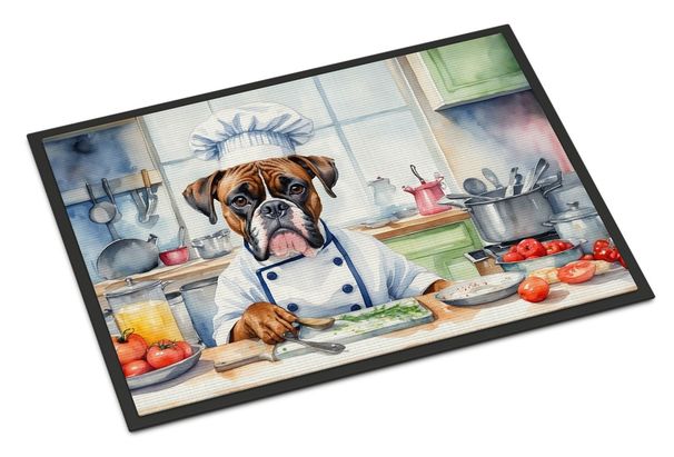 Boxer The Chef Doormat Front Door Mat Indoor Outdoor Rugs For Entryway, Non Slip Washable Low Pile, 24H X 36W_maomaolike.com