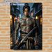 Japanese Samurai Painting Poster, Mysterious Dark Rainy Ancient Alley Scene Poster, Vivid Tattooed Warrior With Katana Design, Ideal For Home And_maomaolike.com
