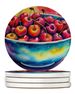 Colorful Cherries Large Sandstone Coasters Pack Of 4 Absorbent Round Coasters Decor Gifts For Men Or Women, 4 In, Multicolor_maomaolike.com