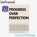 Progress Over Perfection Motivational Painting Poster, Minimalist Typographic Art Poster, Inspirational Text Design To Boost Motivation, Ideal For_maomaolike.com