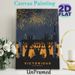 Victorious Portsmouth Music Festival Painting Poster, Vibrant Stylized Silhouette Concert Scene With Golden Fireworks Poster, Captures Festive Live_maomaolike.com