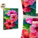 Hibiscus Themed Painting Poster, Vibrant Colorful Tropical Floral Poster, Features Vivid Hibiscus Blooms With Lush Green Foliage, Ideal For Living_maomaolike.com