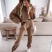 Women's Clothing popular autumn and winter women's sports and leisure hooded sweatshirt set two piece set_maomaolike.com