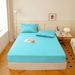 Solid Color Brushed Fitted Sheet Dust Proof Skin Friendly Bed Fitted Sheet Mattress Protector Fitted Sheet - 1PC_maomaolike.com