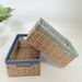 New Handmade Woven Color Block Storage Basket For Snacks, Miscellaneous Items, Toys, Large Simple Korean Style_maomaolike.com