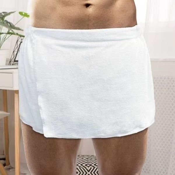 Men's Wearable Bathrobe Soft Absorbent Thick Fiber Hotel Pool Bath With Buckle Towel Beach_maomaolike.com