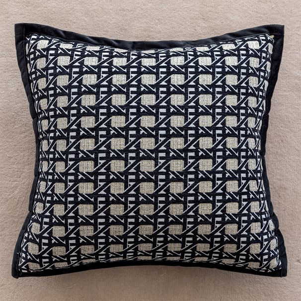 Light Luxury Black Sofa Pillow Cover High End Hotel Model Room Decorative Pillow Bedside Cushion Bed Back Pillow_maomaolike.com