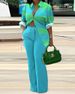 Women's fashion casual versatile printed long-sleeved pants suit_maomaolike.com