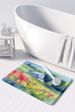 Massachusetts Mayflowers In Watercolor Memory Foam Kitchen Mat Machine Washable Anti-Fatigue Mat Cushion Comfort Bath Mat Or Kitchen Rug_maomaolike.com