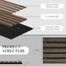 95'' X 8'' Wood Panels For Wall, 4 Pack Acoustic Panels, Sound Absorbing Slat Wall For Interior Wall Decor, Home, Walnut,_maomaolike.com