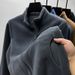 Men's Clothing New autumn and winter fashion polar fleece stand collar men's jacket fashionable and versatile loose couple style zipper sweater_maomaolike.com