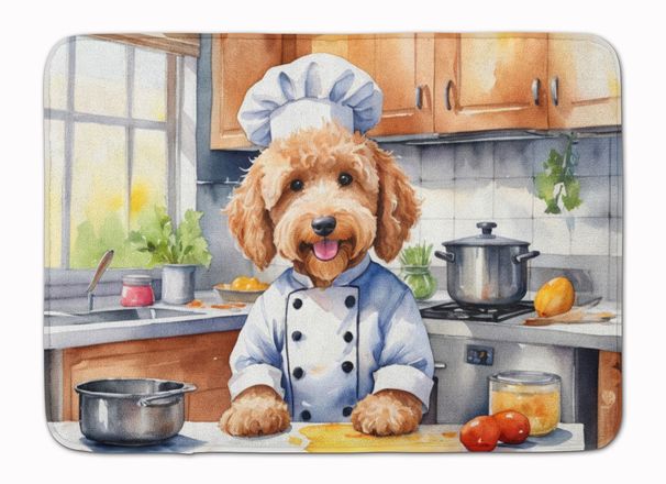Goldendoodle The Chef Memory Foam Kitchen Mat Machine Washable Anti-Fatigue Mat Cushion Comfort Bath Mat Or Kitchen Rug_maomaolike.com