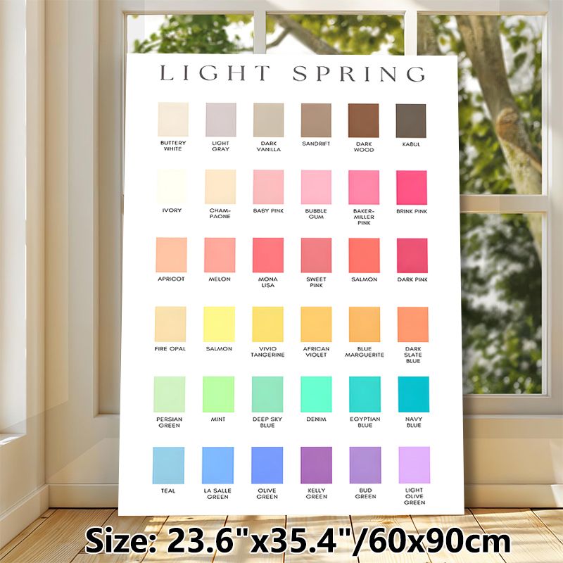 Light Spring Color Palette Painting Poster, Clean Minimalist Color Swatch Poster, Practical Color Reference Tool For Studio, Home Workspace And_maomaolike.com
