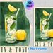 Gin & Tonic Themed Painting Poster, Vibrant Stylized Cocktail Illustration Poster, Refreshing Lemon-mint Drink Design, Ideal For Bar, Kitchen Or_maomaolike.com