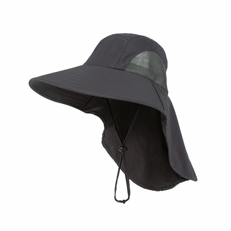 Hot Sale Outdoor Sports Jungle Hiking Fishing Wide Brim Bucket Hat With Neck Cover Quick Dry Men Fishermen Sun Protected Cap_maomaolike.com