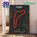 Monza Racing Circuit Painting Poster, Sleek Dark-toned Minimalist Race Track Layout Poster, Informative Circuit Detail Decor For Home Office, Racing_maomaolike.com