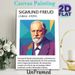 Sigmund Freud Themed Painting Poster, Stylized Geometric Portrait Poster, Informative Psychoanalysis Introduction Decor For Office, Study Room Or_maomaolike.com