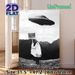 UFO & Ghost Themed Painting Poster, Monochrome Whimsical Scene Poster, Quirky Decor Piece Featuring Ghost With "Take Me" Sign And UFO, Ideal For_maomaolike.com