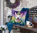 English Bull Terrier King Of Mardi Gras Throw Pillow Machine Washable, Indoor Outdoor Decorative Pillow For Couch, Bed Or Patio, 18Hx18W_maomaolike.com
