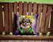 Tibetan Spaniel King Of Mardi Gras Throw Pillow Machine Washable, Indoor Outdoor Decorative Pillow For Couch, Bed Or Patio, 14Hx14W_maomaolike.com
