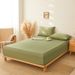 Organic Washed Linen Fitted Sheet - Breathable Mattress Protector For Single/Double Bed 1PC_maomaolike.com