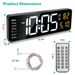 15.7in LED Digital Wall Clock With Remote Control 10 Level Brightness 3 Alarm Settings 12/24Hr Format Timing Countdown Temperature Calendar Display Decorative Clock For Office Home_maomaolike.com