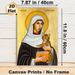 Saint Gertrude Religious Painting Poster, Traditional Icon-style Poster Featuring Saint Gertrude With Cat & Book, Serene Devotional Decor Ideal For_maomaolike.com