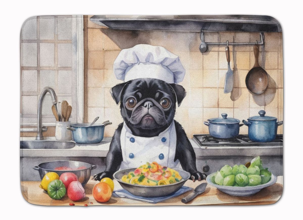 Pug The Chef Memory Foam Kitchen Mat Machine Washable Anti-Fatigue Mat Cushion Comfort Bath Mat Or Kitchen Rug_maomaolike.com