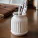 Gardenia White Kitchen Relief Ceramic Jar Chopstick Holder Dining Table Storage Bucket Decorative Ornaments_maomaolike.com