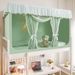 Student Dormitory Blackout Three-Door Integrated Dustproof Curtain Bed Canopy Mosquito Net Thickened Painted Frame_maomaolike.com