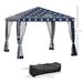 Outsunny 10' X 10' Pop Up Canopy Tent With Netting, Instant Gazebo, Ez Up Screen House Room With Carry Bag, Height Adjustable, For Outdoor, Garden, Patio, American Flag_maomaolike.com